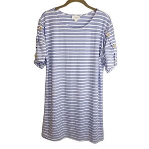 Everly Blue and White Stripe Casual Dress Size S